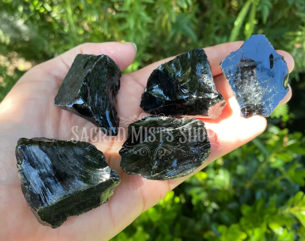 Black Obsidian Large Natural Stone for Protection, Eliminate Negativity, Personal Growth, Aura